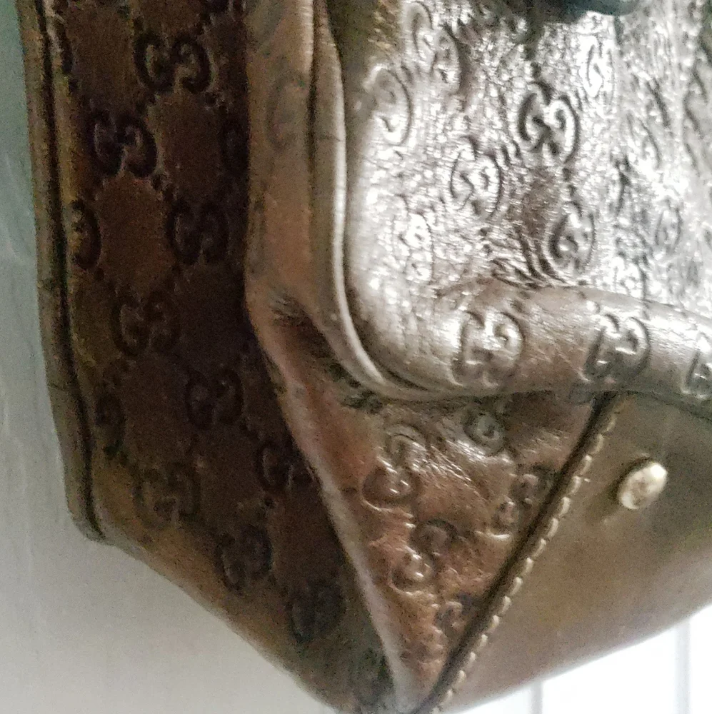 Gucci Vintage leather tote large shoulder Bag - Picture 4 of 12